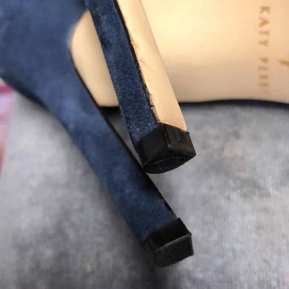 Katy Perry Collections Navy Blue Suede Star-Strap High Heel Sandals - Picture 9 of 16